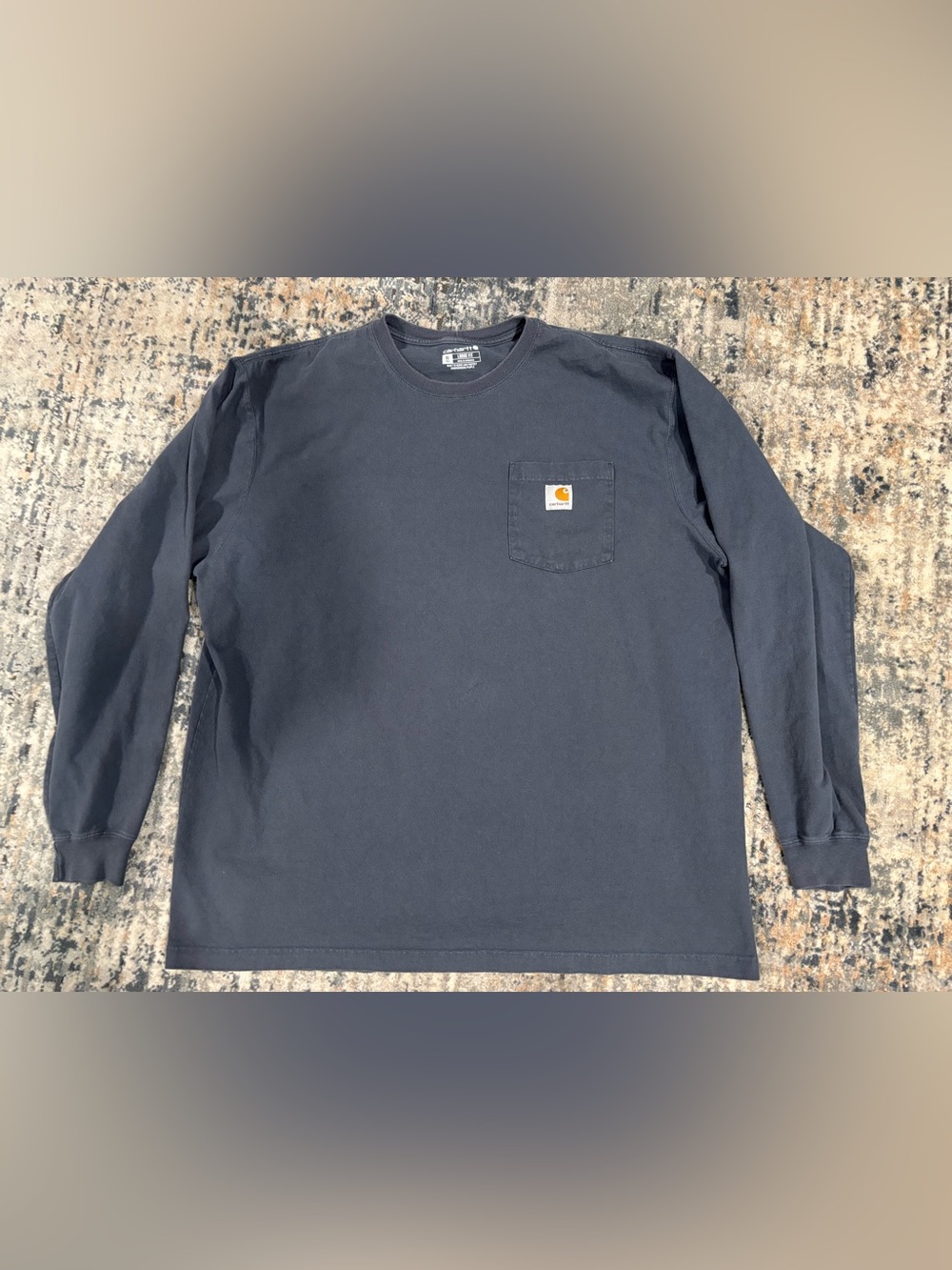 Carhartt Long Sleeve Pocket Tee in Dark Blue